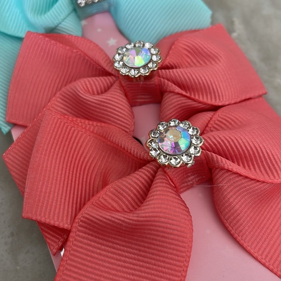 NWT tiny toy dog accessories ruffle tank dress and bows bib bundle set all new - Picture 8 of 11